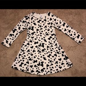 Girls Gap Black Hearts and White Dress, Size 5T